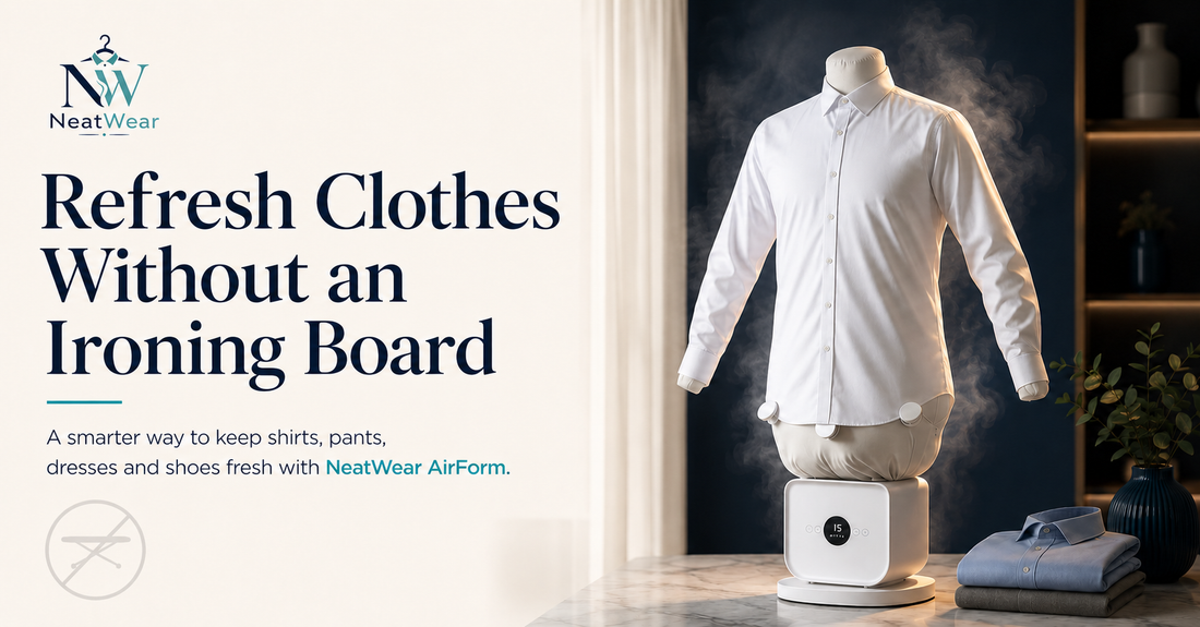 NeatWear AirForm refreshing clothes without an ironing board